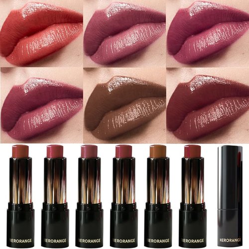 Skiennix 6-Piece Glossy Lipstick Set - Long-Lasting Moisturizing Formula | Light Color Finish