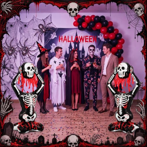 Blood-Dripping Skull Balloon - Halloween Skeleton Standee for Trunk & Yard Decor