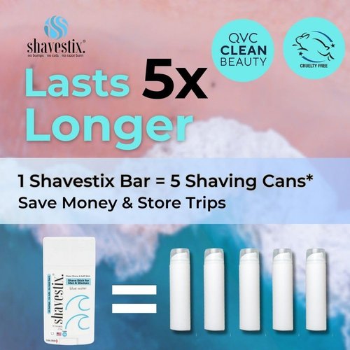 Travel Shaving Cream Stick 2.75 Oz | Blue Water Scented Coconut Based Razors, Shavers Friendly Hair Removal Cream Bar | Shavestix Shave Stick Sub Foam, Gel, Soap, Shaving Cream Women, Men