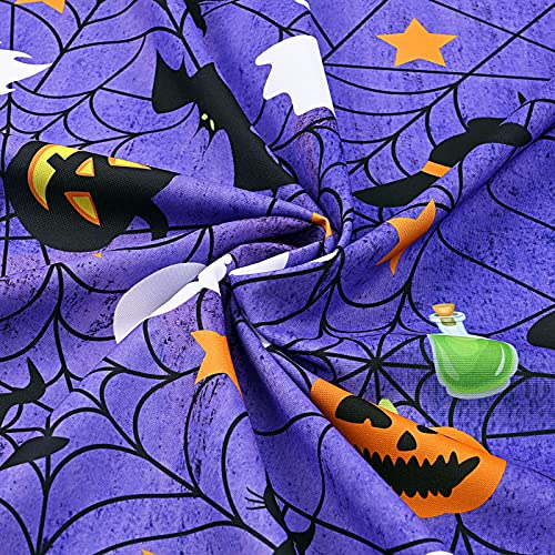 Halloween Tablecloth Spider Web Pumpkin Ghost Waterproof 55x55 Inch - Purple - Variation of THIS listing