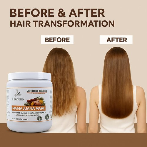 Kleravitex Mamajuana Hair Mask - Deep Conditioning Treatment with Ginger & Rosemary - 60 OZ Paraben & Sulfate Free for Damaged Hair Growth