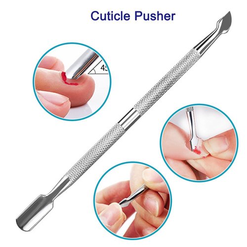 Pingispower 7PCS Professional Cuticle Nippers with Cuticle Pusher Set, Stainless Steel Cuticle Trimmer and Nail File for Women Fingernail Manicure Tools Kit at Home Salon