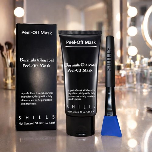 SHILLS Charcoal Mask for Men - Deep Cleansing Formula with Brush Set | 1.69 fl. oz