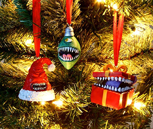 D&D Mimic Holiday Ornament Set - Hand-Painted Resin Christmas Decorations