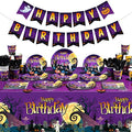 Halloween Party Supplies Set - Plates, Napkins, Banner, Tablecloth for 25 Guests
