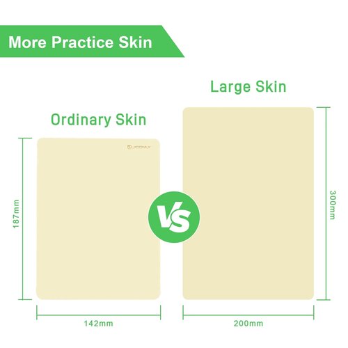 JCONLY Premium Tattoo Practice Skin (3mm Thick Medical Silicone) - 10PCS Double-Sided Fake Skin Reusable Mat, 7.4"x5.5" Tattoo Skin with Deluxe Gift Box, for Professional Artists