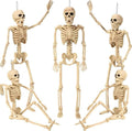16-Inch Posable Halloween Skeleton Decorations - 5 Pack for Haunted Houses & Lawn Decor