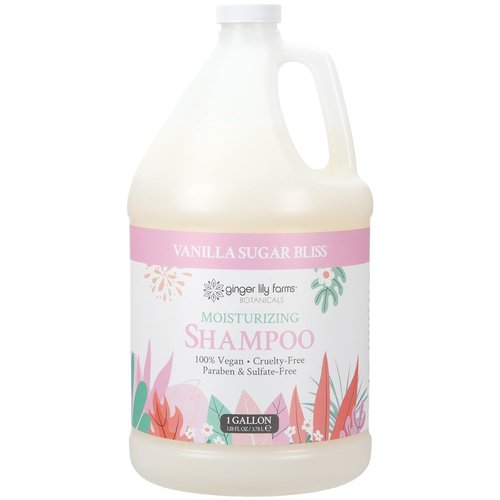 Ginger Lily Farms | Moisturizing Shampoo for All Hair Types - 100% Vegan, Vanilla Sugar Bliss, 1 Gallon