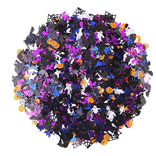 Halloween Confetti Assorted 5000 Pieces 100g Pack - Multi-Shaped Glitter Decorations
