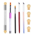 HYWWPFLAY 5Pcs Ombre Nail Brush Nail Sponges for Ombre Nail Gradient Sponges AirBrush French Tip Nail Design Brushes Ombre Brush for Gel Nails Painting Nail Polish Pen Manicure Brush Tool