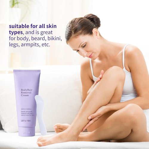Hair Removal Cream: Facial, Body, BikiniArms, Legs -Gentle Depilatory Cream for Sensitive Skin for Women (3.38 Fl Oz)