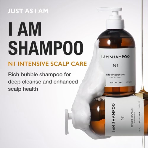 JUST AS I AM Squalane Moisturizing Shampoo - 16.2 fl oz for Balanced Scalp & Soft, Hydrated Hair
