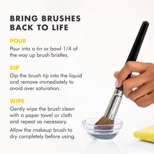 Cinema Secrets Makeup Brush Cleaner - Professional Quick-Drying Solution | Rinse-Free, Removes Waterproof Makeup - Lemon Scent