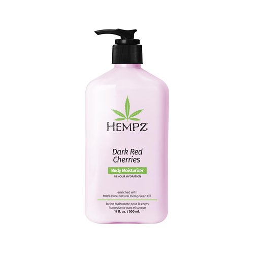 Hempz Cherry Body Lotion, Ultra Hydrating Daily Moisturizer, Self Care for Dry Skin and Hands, Dark Red Cherries, 17 oz.
