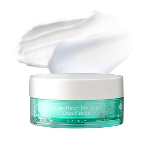 AXIS-Y Cera-Heart My Type Duo Cream with Heartleaf & Ceramide - Redness Relief & Moisture Skin Barrier Repair - Vegan Korean Skin Care Moisturizer Face Cream - 2.02 fl. oz.