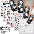 Halloween Glow in The Dark Nail Art Stickers Set - 12 Sheets, Spooky Patterns for DIY Manicure