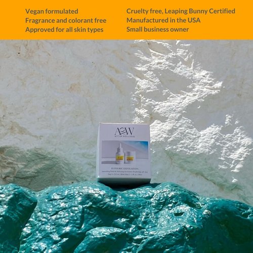 Euphoric Exfoliation Facial Peel - Weekly Treatment for Baby Smooth Skin | Vegan Lactic & Glycolic Acid (2oz & 1oz)