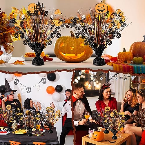 16 Pieces Halloween Metallic Foil Centerpieces & Cards - Orange Black Spooky Decor Variation of THIS listing