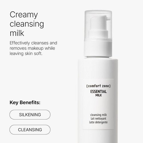 Comfort Zone Essential Cleansing Milk - Creamy Face Wash & Gentle Makeup Remover, 6.76 Fl Oz