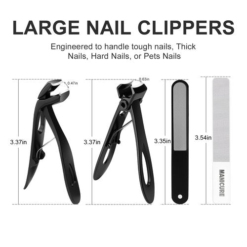 Heavy Duty Toenail Clippers for Thick Toenails - Ergonomically Designed for Seniors & Diabetics with Easy-Grip Handle, Professional Grade Toenail Clipper for Elderly Men Women
