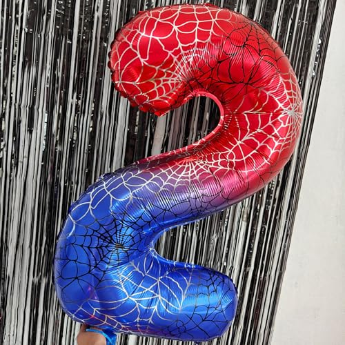 40 Inch Giant Spider Web Number Foil Balloon for Birthday Party Decorations