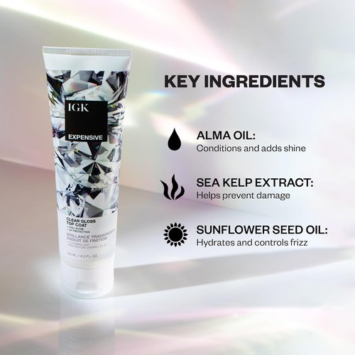 IGK Expensive Clear Gloss Top Coat & Cash In Instant Repair Serum - Vegan & Cruelty-Free | 4.2 oz & 1.7 oz Pack