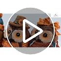 Autumn Owl Figurines Set - Fall Harvest Decor for Thanksgiving & Halloween