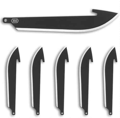 OUTDOOR EDGE RazorSafe 3.5" Black Drop-Point Replacebale Blades-Includes 6 Black EDC Blades for Hunting-Compatible with 3.5" RazorSafe Pocket Knives