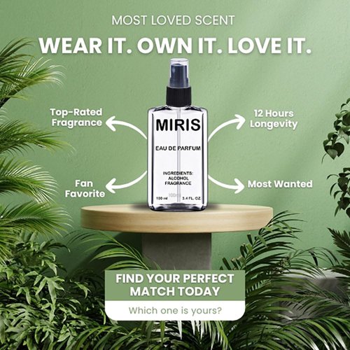 MIRIS No. 34671 Eau de Parfum - Long-Lasting Unisex Fragrance Inspired by Bal D'Afrique | 3.4 Fl Oz / 100 ml