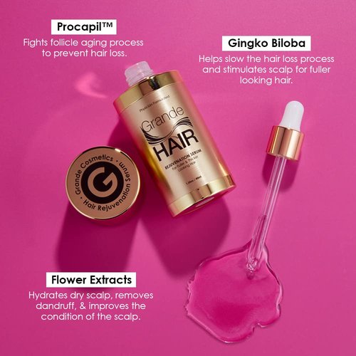 Grande Cosmetics GrandeHAIR Hair Enhancing Serum - Promotes Thickness for Thinning Hair | Safe for Color-Treated Hair