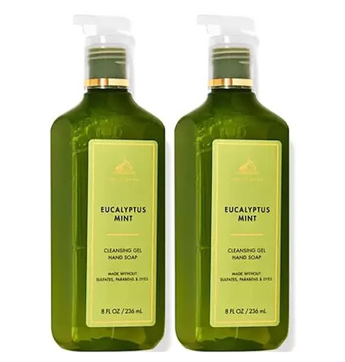 Bath and Body Works Cleansing Gel Hand Soap 8 Ounce 2-Pack (Eucalyptus Spearmint)