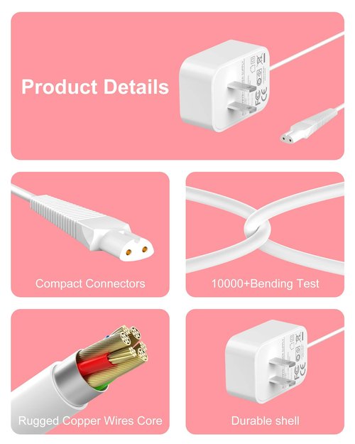 ADRICY for Braun Silk Epil 9 Charger Compatible with Braun Epilator Silk 9 7 5 9-720 9-300 9-890 9-030 9-880 5-810 5-620 and Face Epilator Facespa Pro 910 911 921