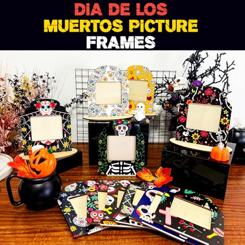Dia De Los Muertos Decorative Picture Frames Set of 12 - Mexican Folk Art Altars