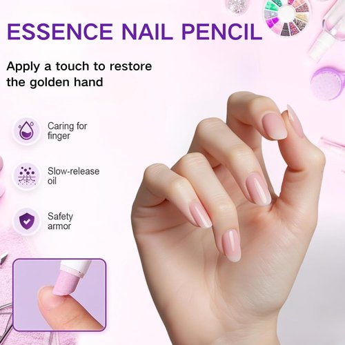Skiennix 3-in-1 Cuticle Oil Pen - New Ceramic Tip Nail Care Tool for Hangnails & Moisturizing (1pc)