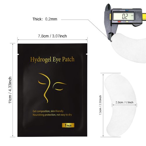 Vaincre 120 Pairs Hydrogel Under Eye Patches, Gel Eye Pads Lash Extensions, Lint Free Eyelash Lash Lift Pads for Eyelash Extension Supplies Tools