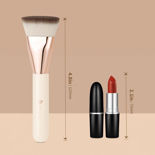 DUcare Foundation Brush & Makeup Puff Set, Flat Top Kabuki Brush for Liquid Cream Powder, Cream Perfect for Base Makeup