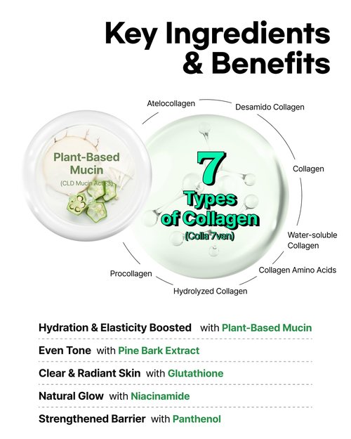 ClearDea Mucin Collagen Voluming Ampoule Moisturizer Face Cream (Dual Collagen + Mucin Care) – Deep Hydrating Facial Skin Care for Women, Glow Up Skincare Essentials - 0.14 Fl Oz x 5ea
