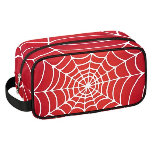 LLCXCSI Travel Toiletry Bag for Boys Kids, Red Spider Web Waterproof Hanging Dopp Kit for Men, Shaving Bag with Large Capacity for Travel, Sports, Shower