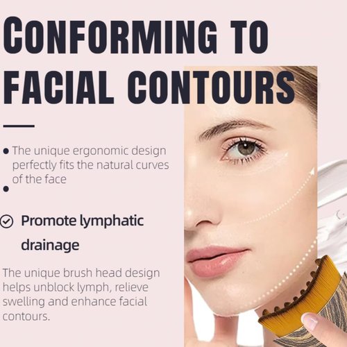 1/2 PCS Lymphatic Contour Face Brush for Sculpting – Anti-Puffiness, Detox & Lift, Improves Skin Glow & Absorption