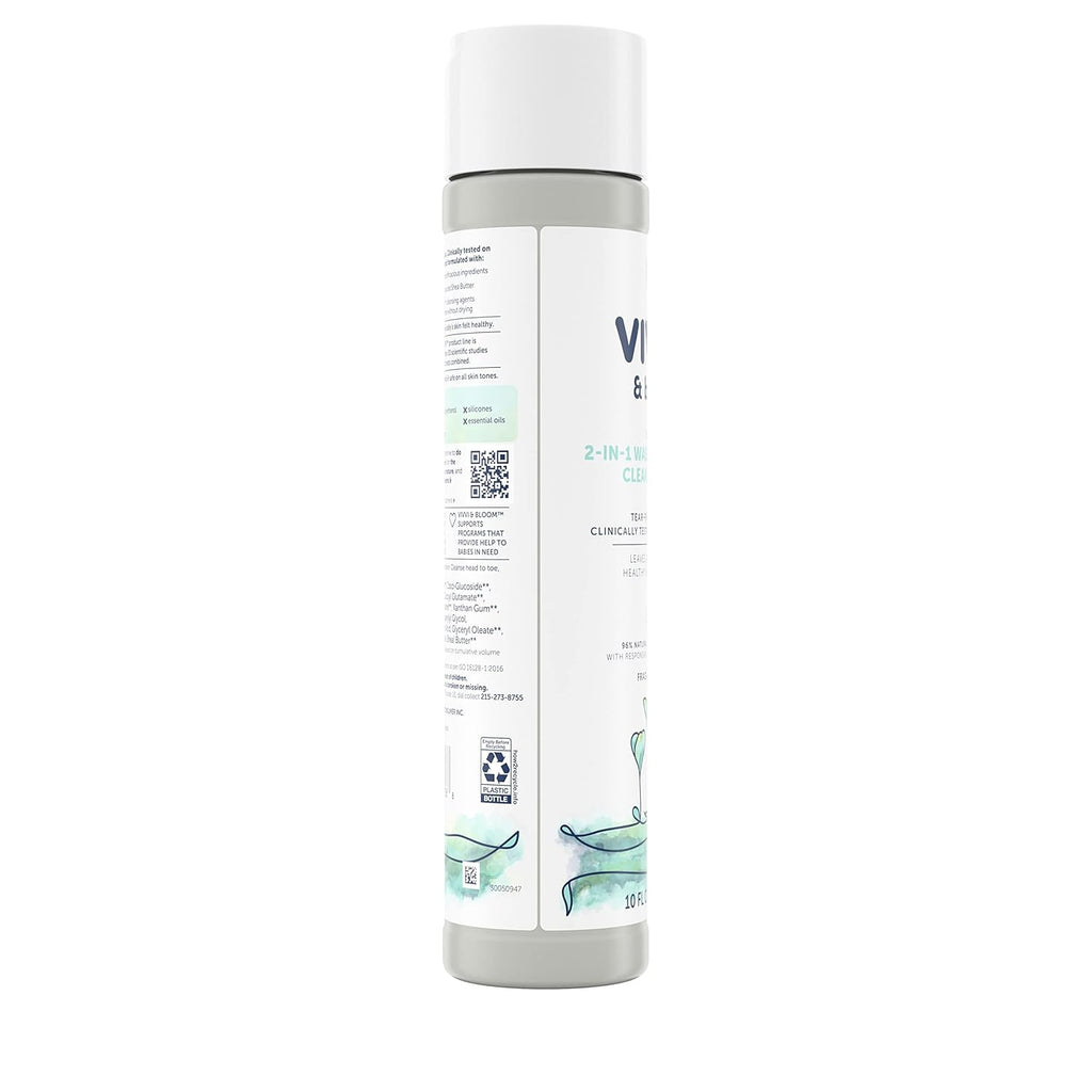 Vivvi & Bloom Gentle 2-in-1 Baby Wash & Shampoo - Fragrance-Free Cleansing Gel for Sensitive Skin, 10 fl. oz.