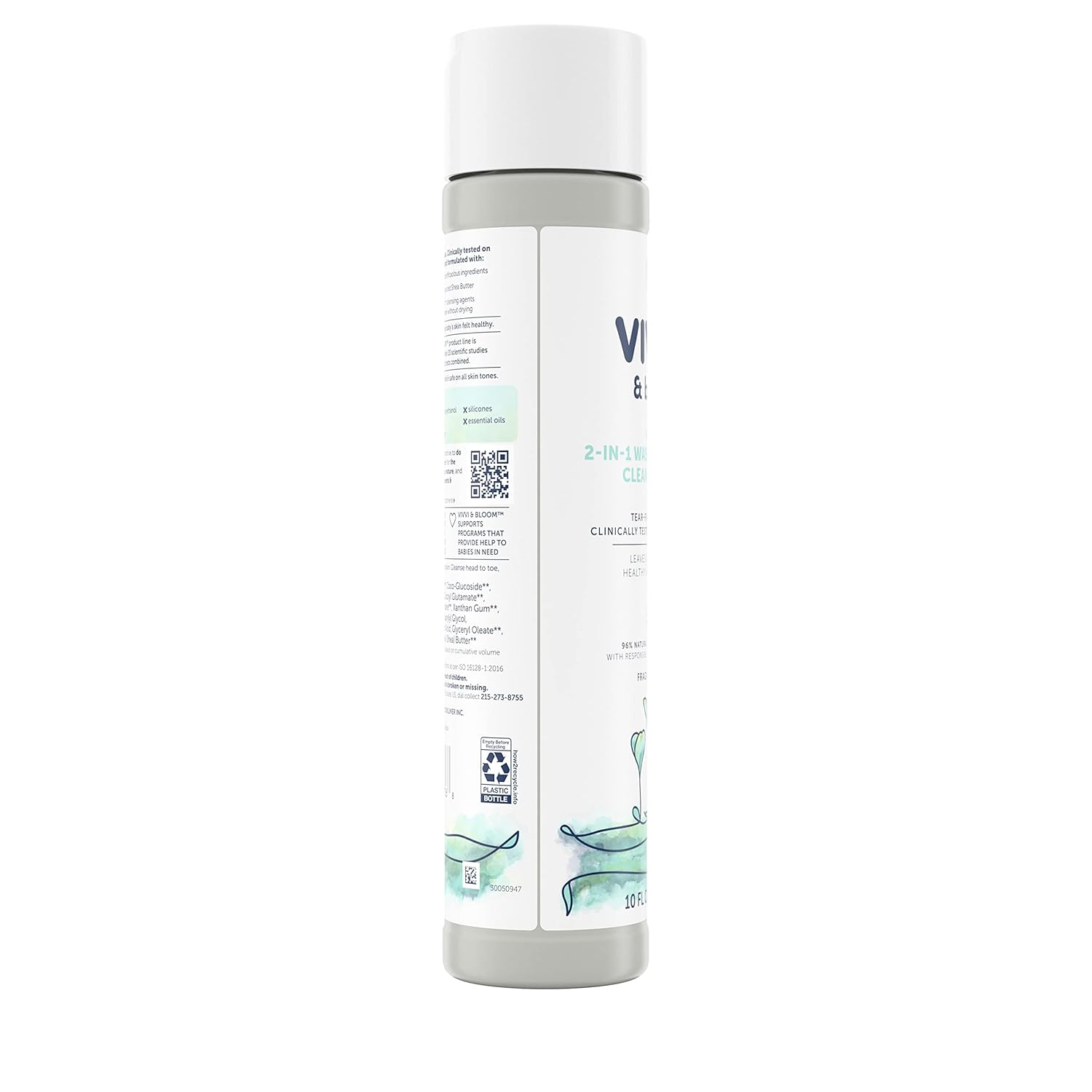 Vivvi & Bloom Gentle 2-in-1 Baby Wash & Shampoo - Fragrance-Free Cleansing Gel for Sensitive Skin, 10 fl. oz.