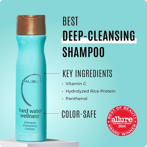 Malibu C Hard Water Shampoo, Conditioner & Hair Mask Packets - Hydrating Hair Care Set (6 Ct)