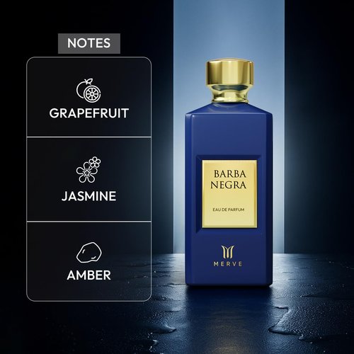 Merve Barba Negra Premium Long-Lasting Unisex Fragrance - Citrus, Fruity & Ambery Musk | 3.4 Ounces