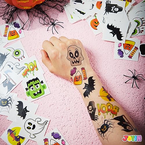 Halloween Temporary Tattoos for Kids 144 Pack with 12 Spooky Designs