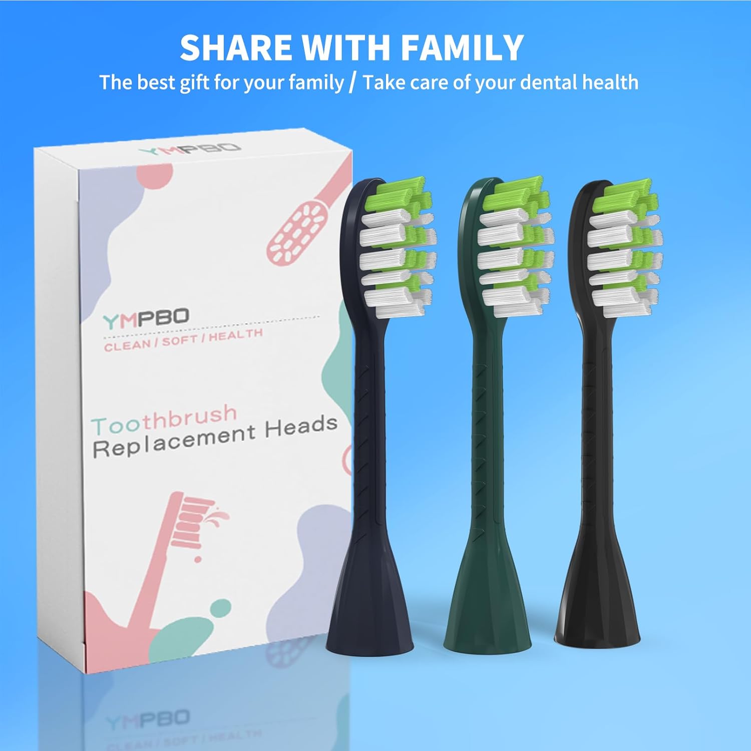 YMPBO Toothbrush Replacement Heads - Soft Bristles for Philips One Series Sonicare | 10 Pack in Sage Green