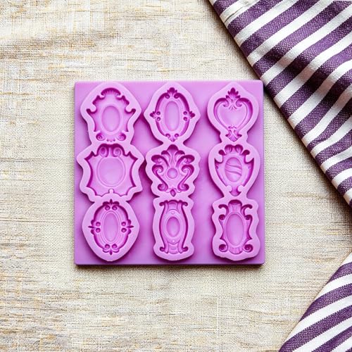 Silicone Picture Frame Mold 9-Cavity for Resin, Chocolate & Crafts