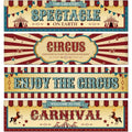 Halloween Circus Carnival Banner Set - 4 Retro Party Decorations
