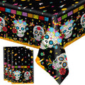 Day of The Dead Plastic Tablecloth Set - 3 Rectangular Party Covers
