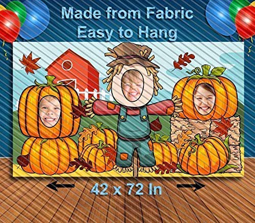 Halloween Face Hole Banner - Kids Party Decor for Pumpkin Patch & Fall Events
