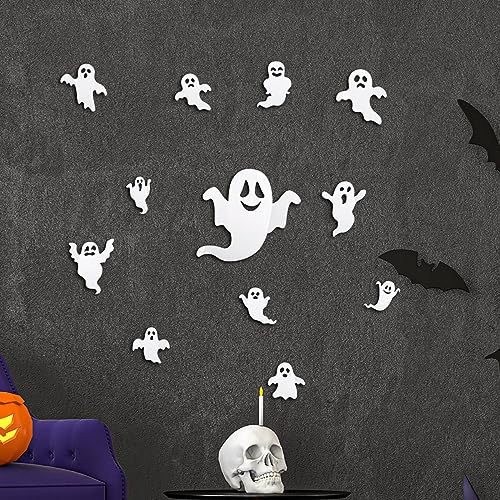 Halloween Wall Decor Ghost & Bat Stickers 3D Window Decals - Halloween1